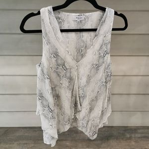 Aritzia snake print silk top